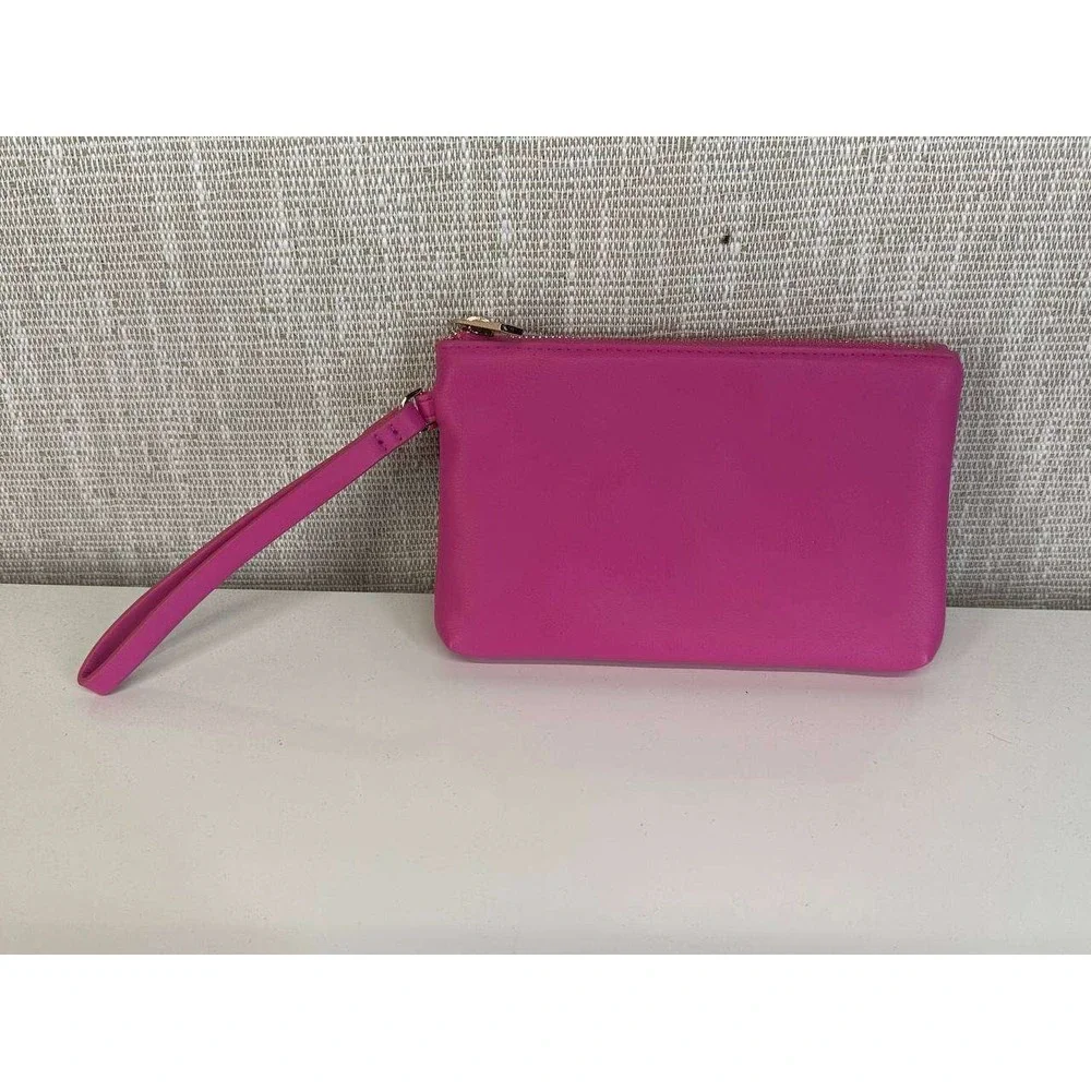 A New Day Fuchsia Pink Faux Leather Zip Wristlet Clutch Bag 053 (26)